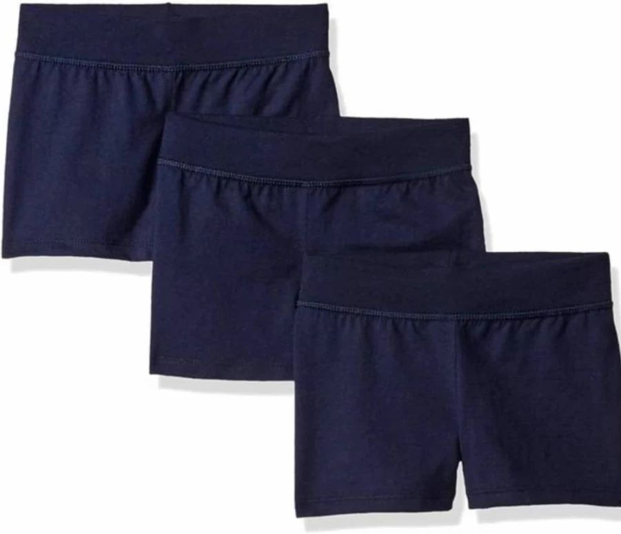 Hanes Girls' Cotton Jersey Shorts 3-Pack - Soft Comfortable Everyday Play Shorts for Kids