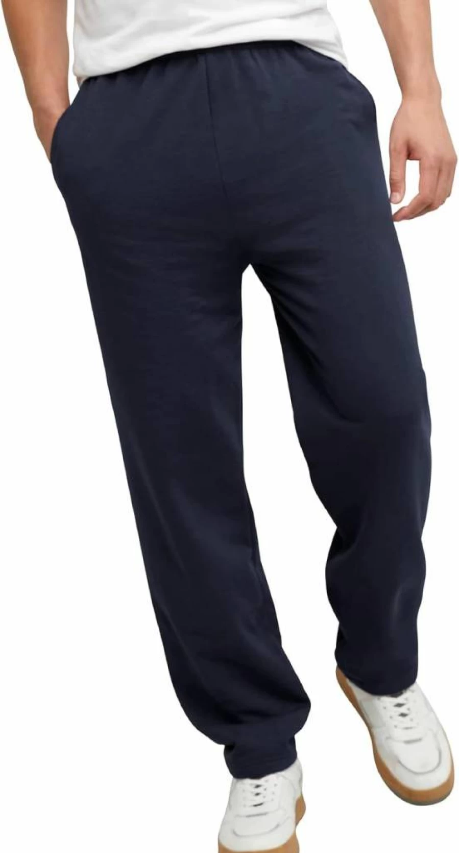Hanes Men's EcoSmart Fleece Sweatpants with Open Bottom, 30.5" Inseam, Comfortable Casual Lounge Pants