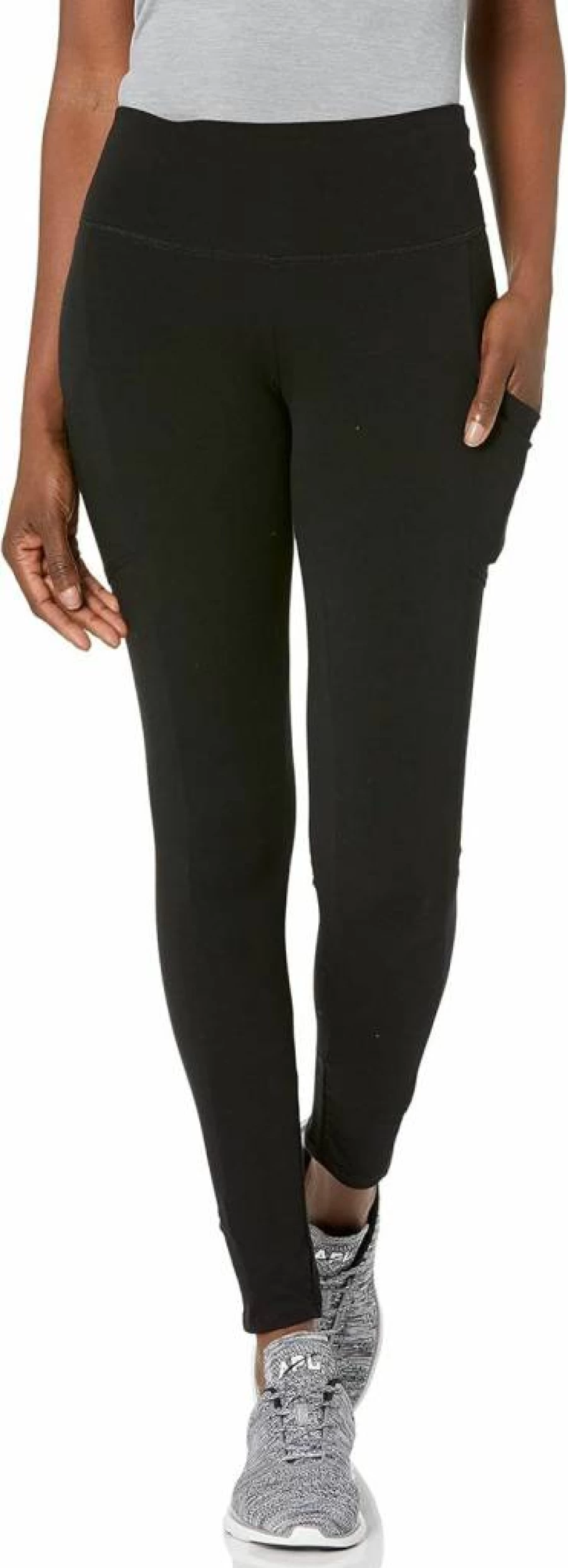 Hanes Women's High-Waist Tech Pocket Leggings with Moisture-Wicking Fabric for Yoga & Running