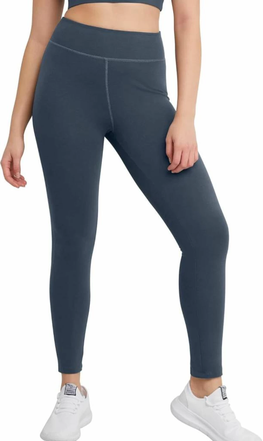 Hanes Women's High Waist Cotton-Spandex Leggings - Stretch Ankle-Length 27" Comfort Fit Yoga Pants