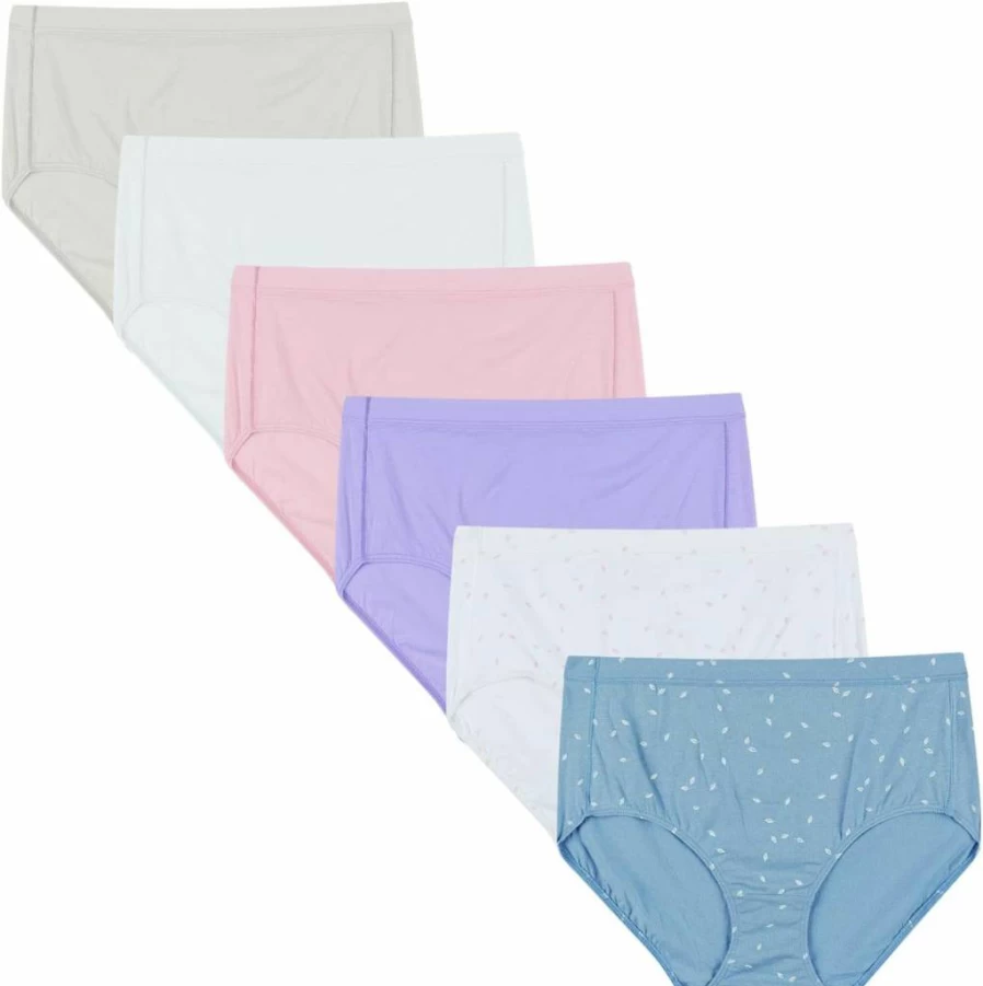 Hanes Women's Organic Cotton Underwear 6-Pack - ComfortSoft Breathable Panties Assorted Colors