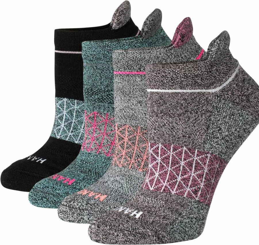 Hanes Women's No Show Socks 4-Pair Pack, Breathable Cushioned Tab Athletic Socks for Active Lifestyles