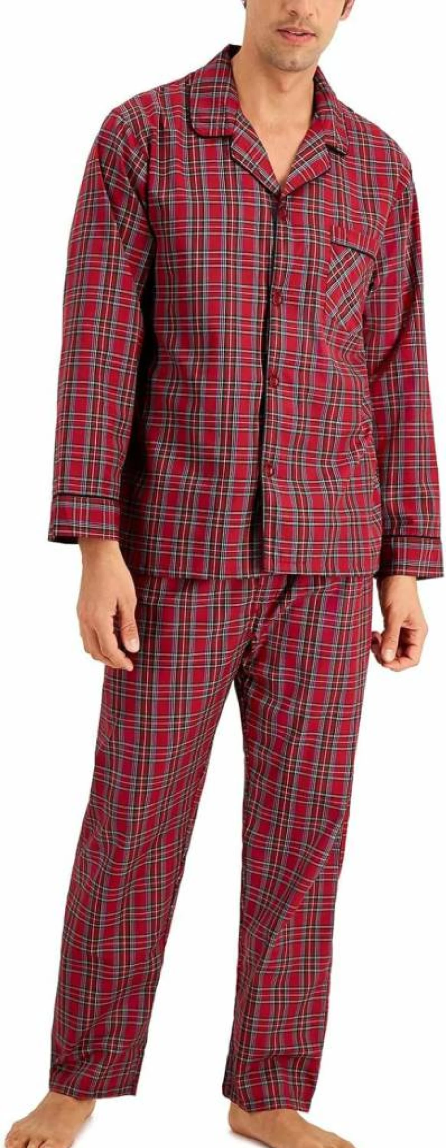 Hanes Men's ComfortSoft Long Sleeve Pajama Set - Soft Cotton Sleepwear for Men
