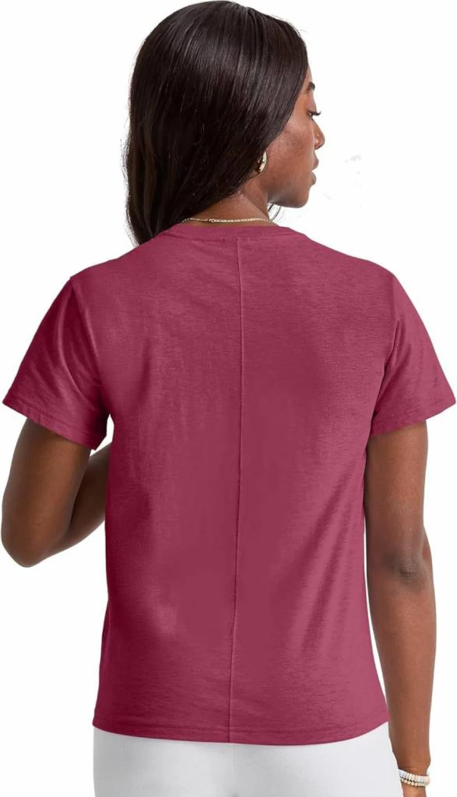 Hanes Women's Plus Size Tri-Blend Classic Crewneck T-Shirt with Curved Hem