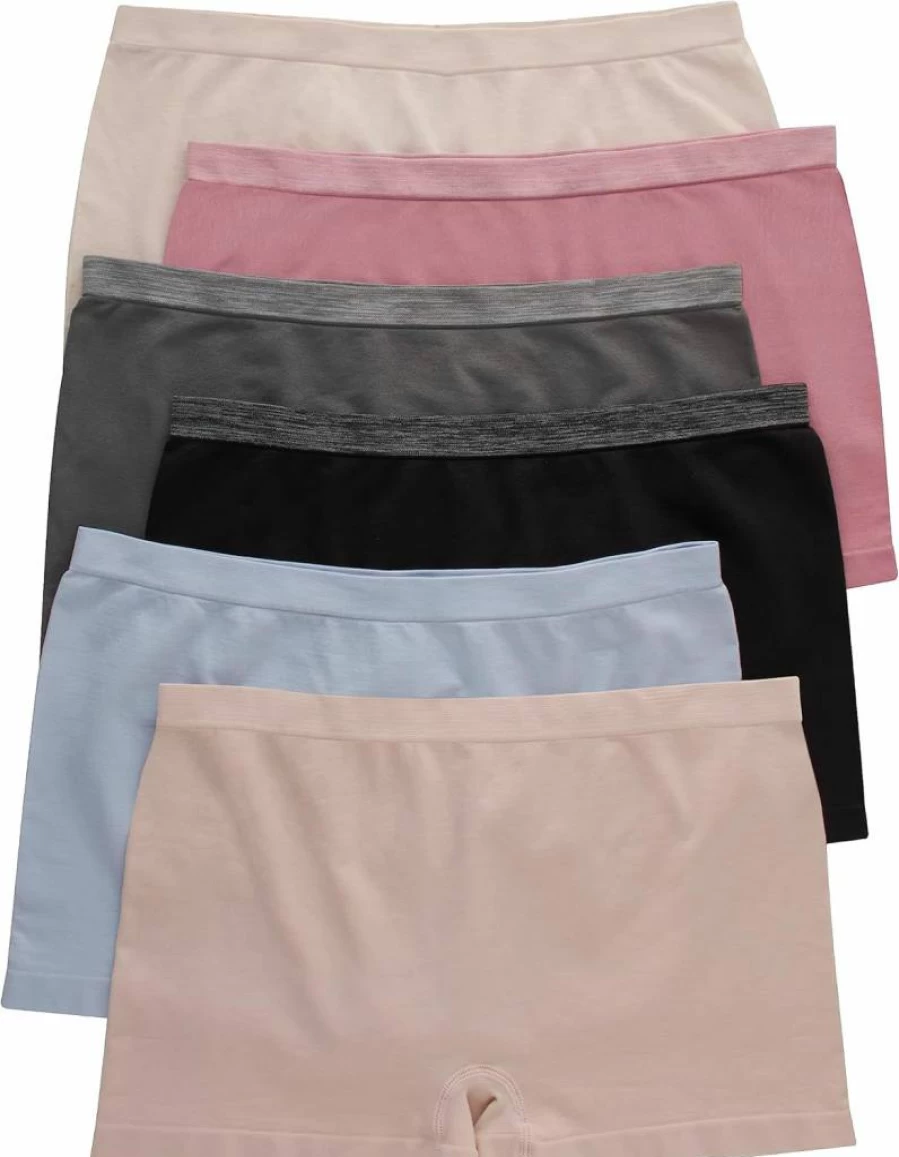 Hanes Women's 6-Pack Seamless Underwear Set - Comfort Flex Fit Bikini, Boyshort & Thong Panties for Everyday Wear