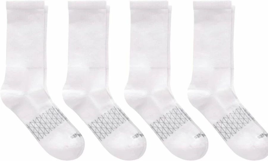 Hanes Men's Moisture Wicking Crew Socks 4-Pack, Seamless Toe Cushioned Athletic Socks for Active Wear