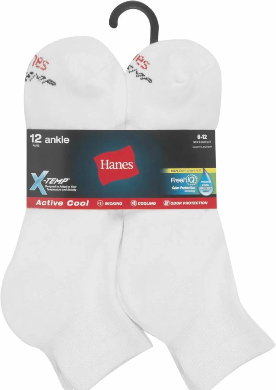 Hanes Men's Double Tough Ankle Socks - Durable Work & Athletic Socks for Men