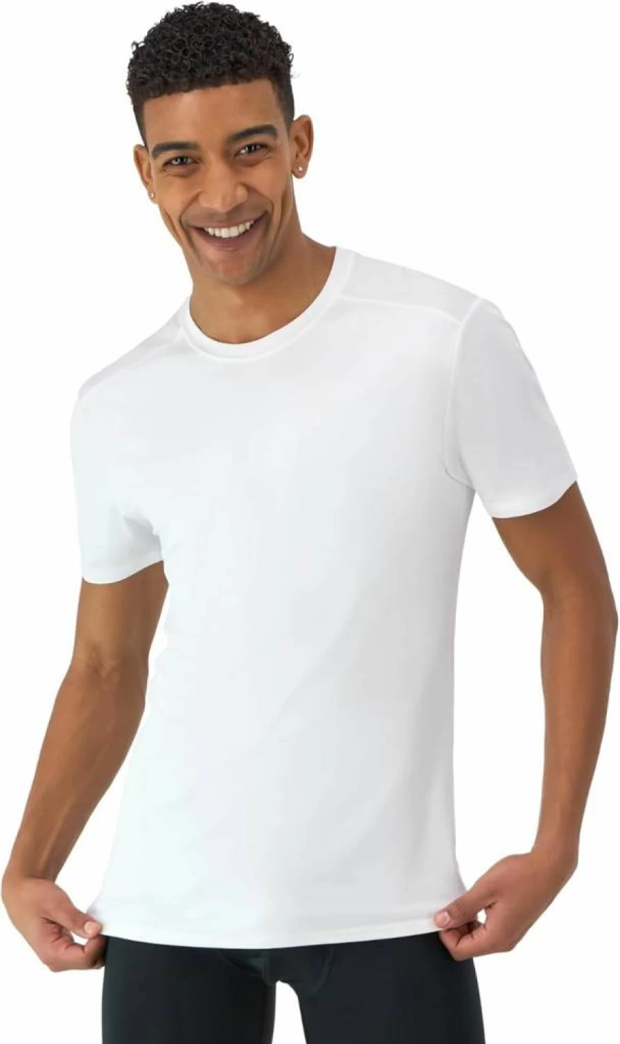 Hanes Men's X-Temp Moisture-Wicking T-Shirt 3-Pack, Breathable Mesh Back Tee, White & Black/Grey, Comfort Fit Activewear
