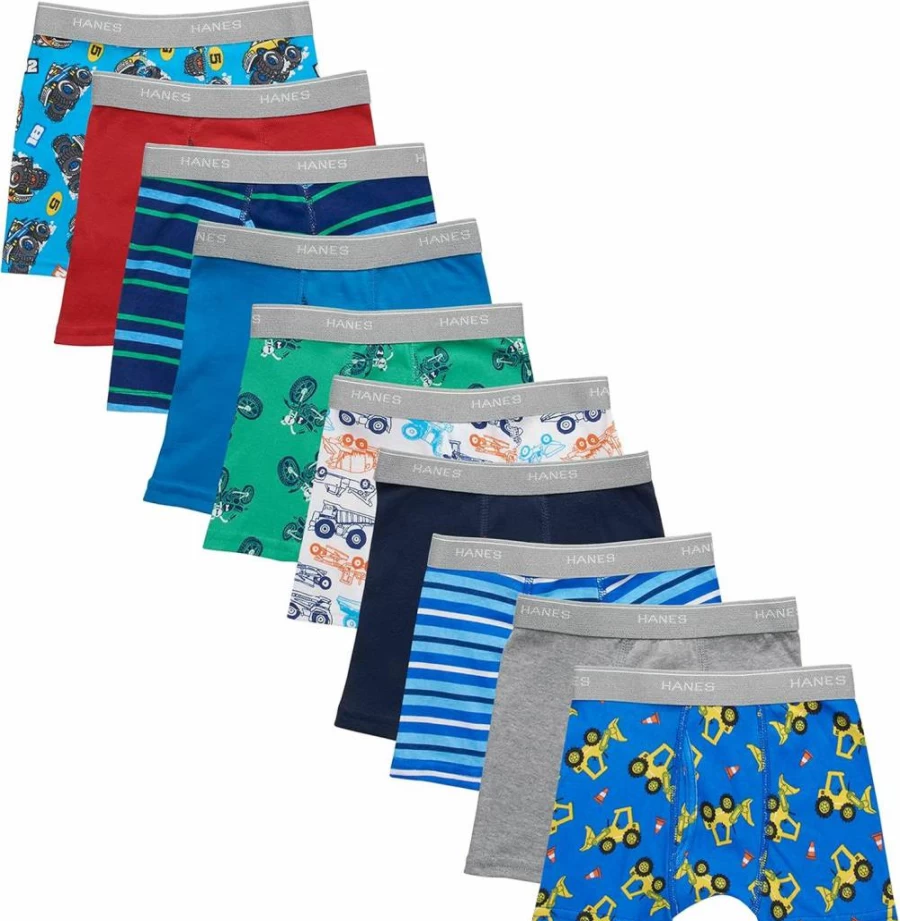 Hanes Boys' ComfortSoft Boxer Briefs - Soft Cotton Underwear for Toddlers & Kids (Multi-Pack Options)
