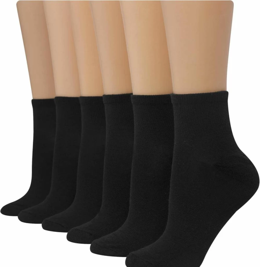 Hanes Women's 6-Pack Soft Comfort Fit Ankle Socks for Everyday Wear