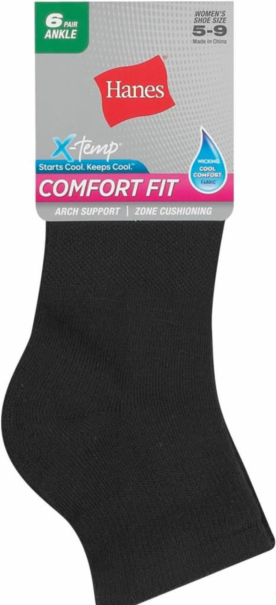 Hanes Women's 6-Pack Soft Comfort Fit Ankle Socks for Everyday Wear