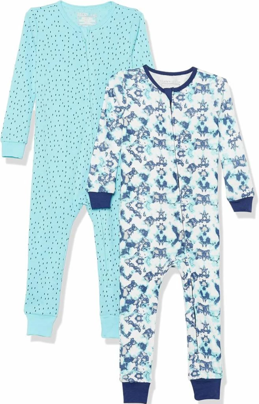 Hanes Baby Boys' & Girls' Zip-Up Sleep and Play Pajamas 2-Pack - Soft Cotton Footie Pjs for Infants & Toddlers