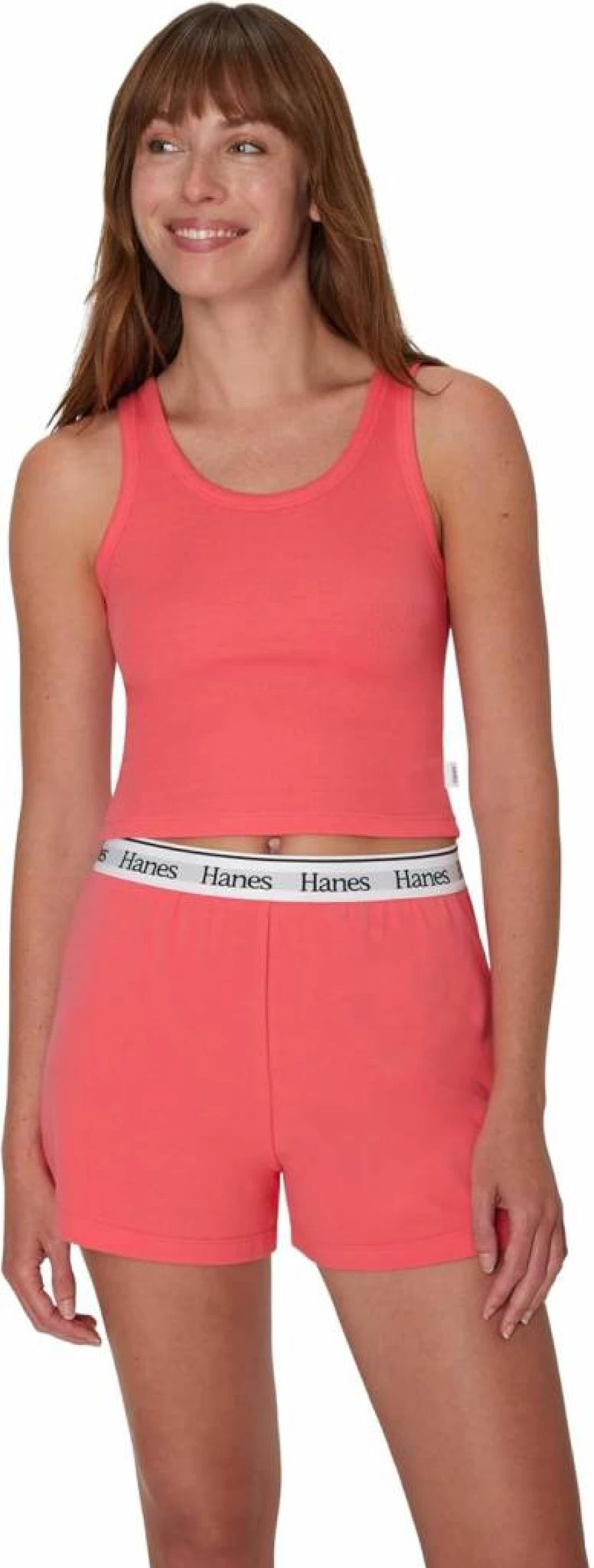 Hanes Women's Comfywear 2-Piece Sleep Set - Ribbed Crop Tank & Comfort Shorts