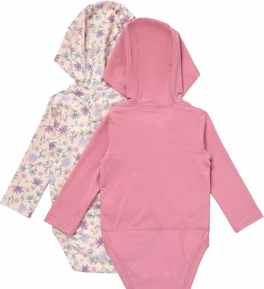 Hanes Baby Girls' 3-Pack Long Sleeve Hoodie Bodysuits – Soft Unisex Infant Onesies