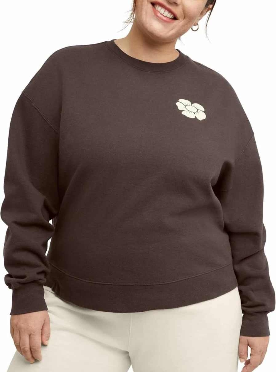 Hanes Women's Plus-Size Fleece Crewneck Sweatshirt - Soft Midweight Pullover for Comfort & Warmth