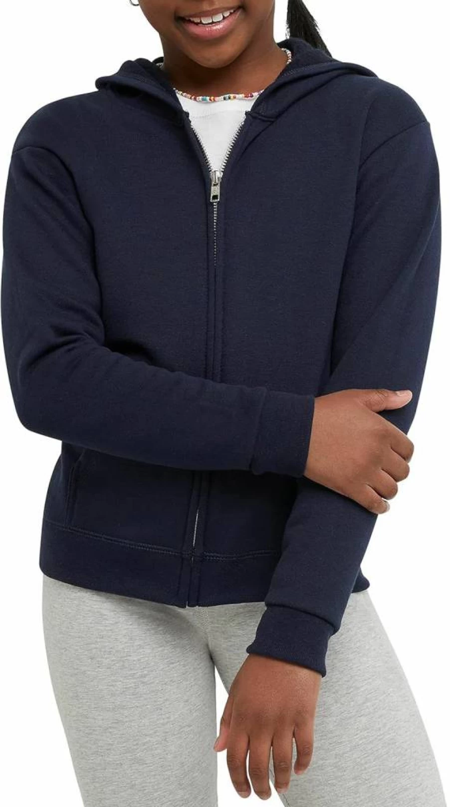 Hanes Girls' EcoSmart ComfortSoft Full-Zip Hoodie - Soft Sustainable Fleece Pullover
