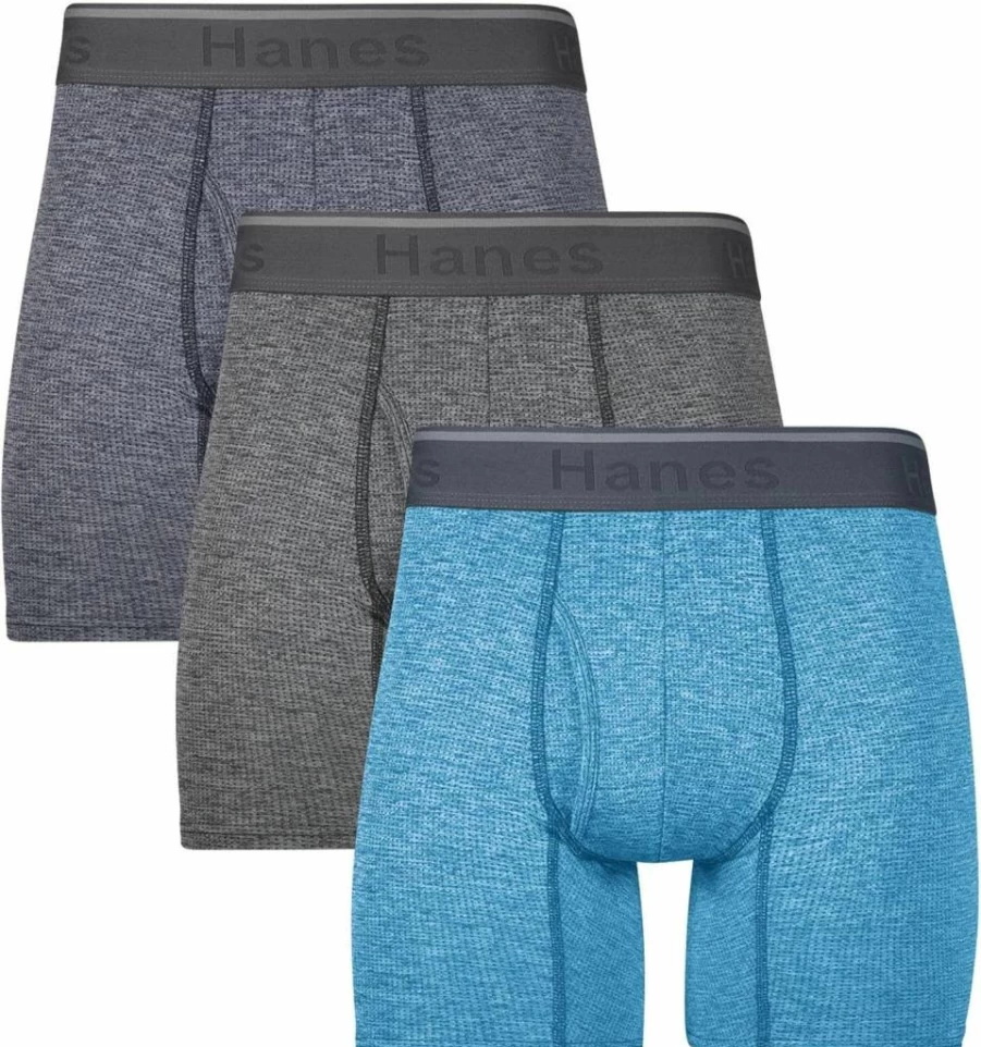 Hanes Men's Comfort Flex Fit Breathable Stretch Mesh Boxer Briefs 3-Pack - Soft Underwear Multipack for All-Day Comfort