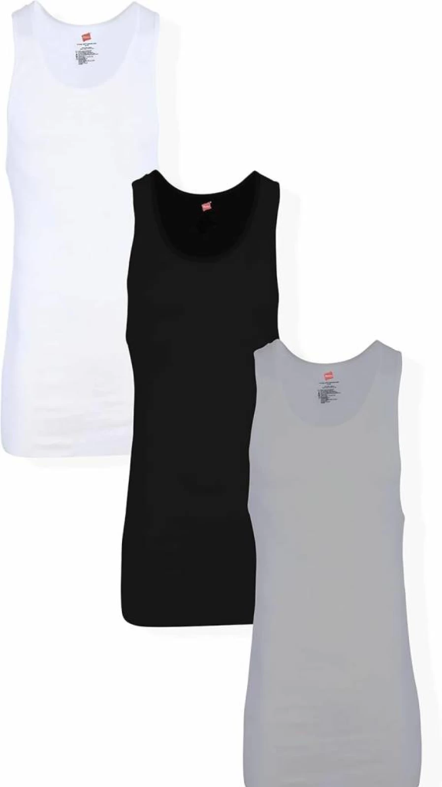 Hanes Men's 100% Cotton Ribbed Tank Undershirts Multipack - Tagless, Breathable, Comfort Fit