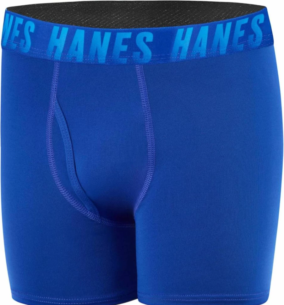 Hanes Boys' Performance Boxer Briefs 6-Pack - Moisture-Wicking, Breathable, Stretch Underwear for Active Kids