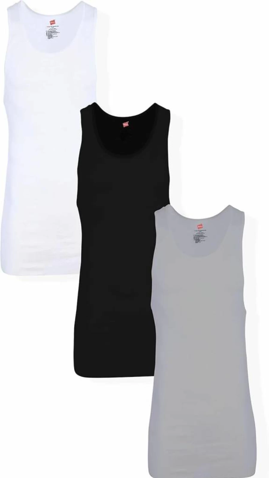 Hanes Men's 100% Cotton Ribbed Tank Undershirts Multipack - Tagless, Breathable, Comfort Fit