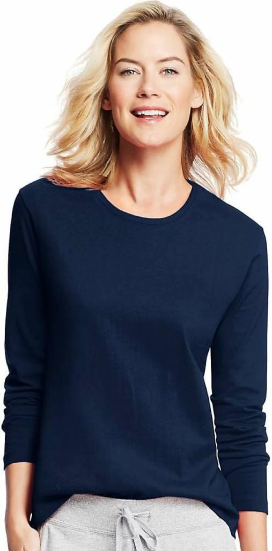 Hanes Women's 100% Cotton Long Sleeve Lightweight T-Shirt - Original Fit Tee
