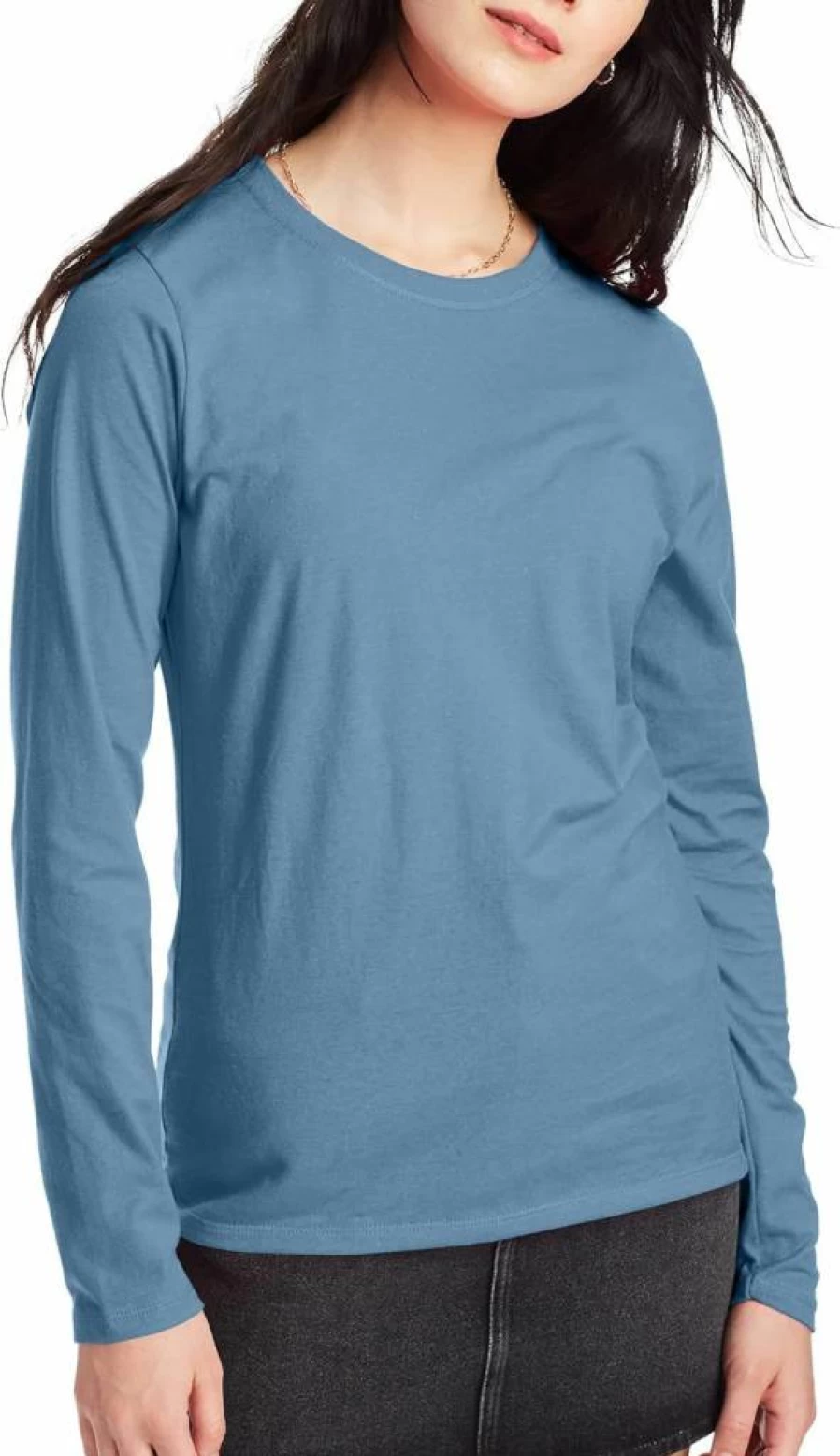 Hanes Women's 100% Cotton Long Sleeve Lightweight T-Shirt - Original Fit Tee