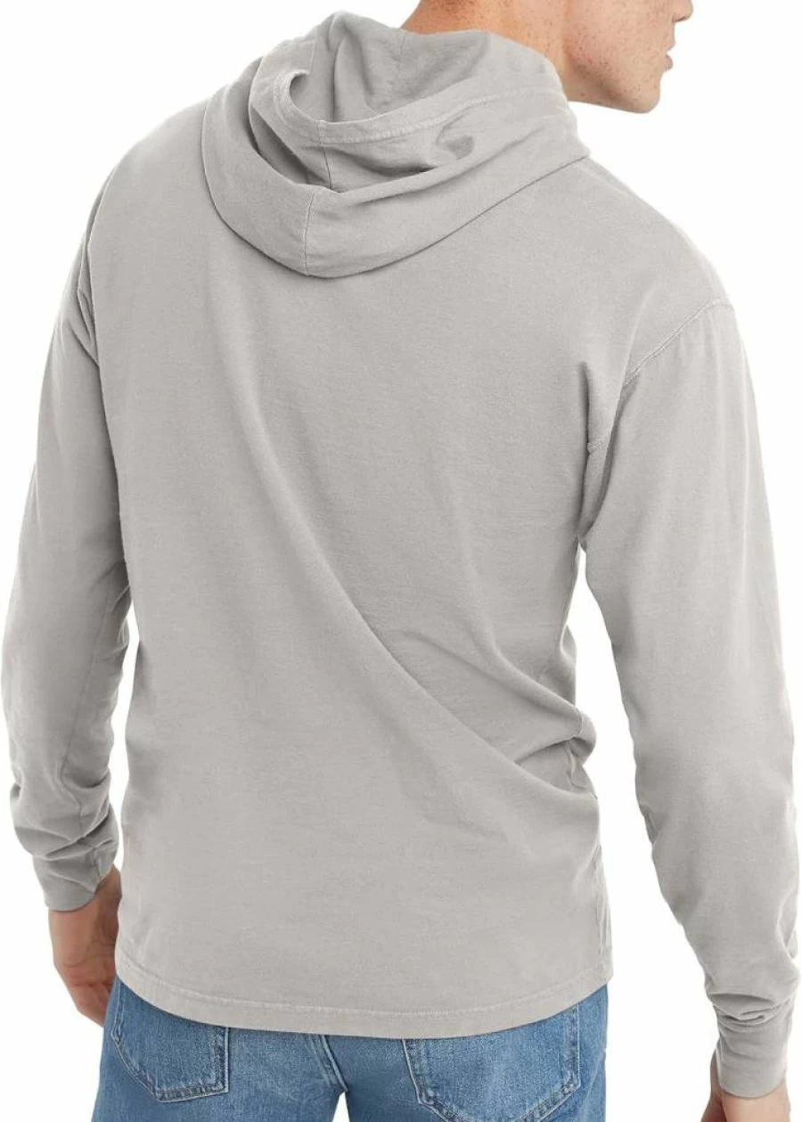 Hanes Men's Vintage Washed Cotton Hooded Long-Sleeve T-Shirt | Comfort Fit Casual Hoodie Tee