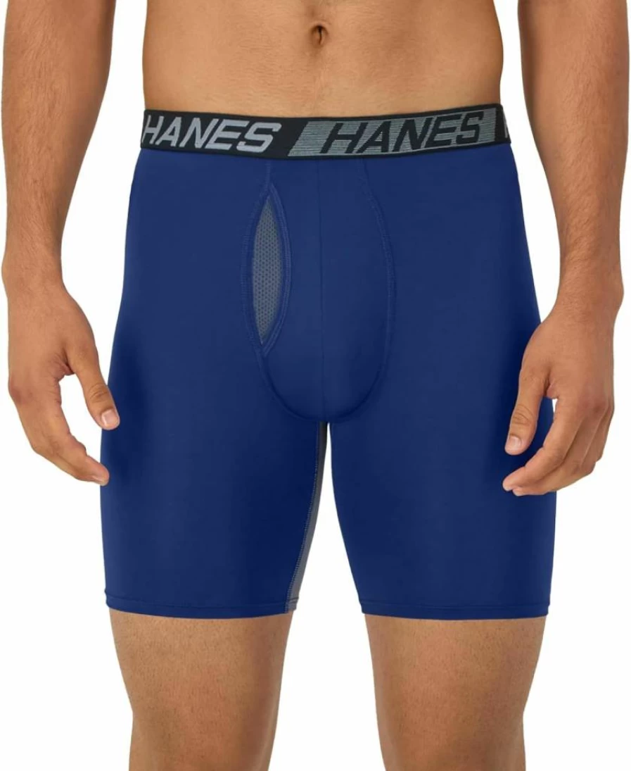 Hanes Men's X-Temp Cooling Boxer Briefs 3-Pack - Moisture-Wicking, Total Support Pouch, Regular & Long-Leg Underwear