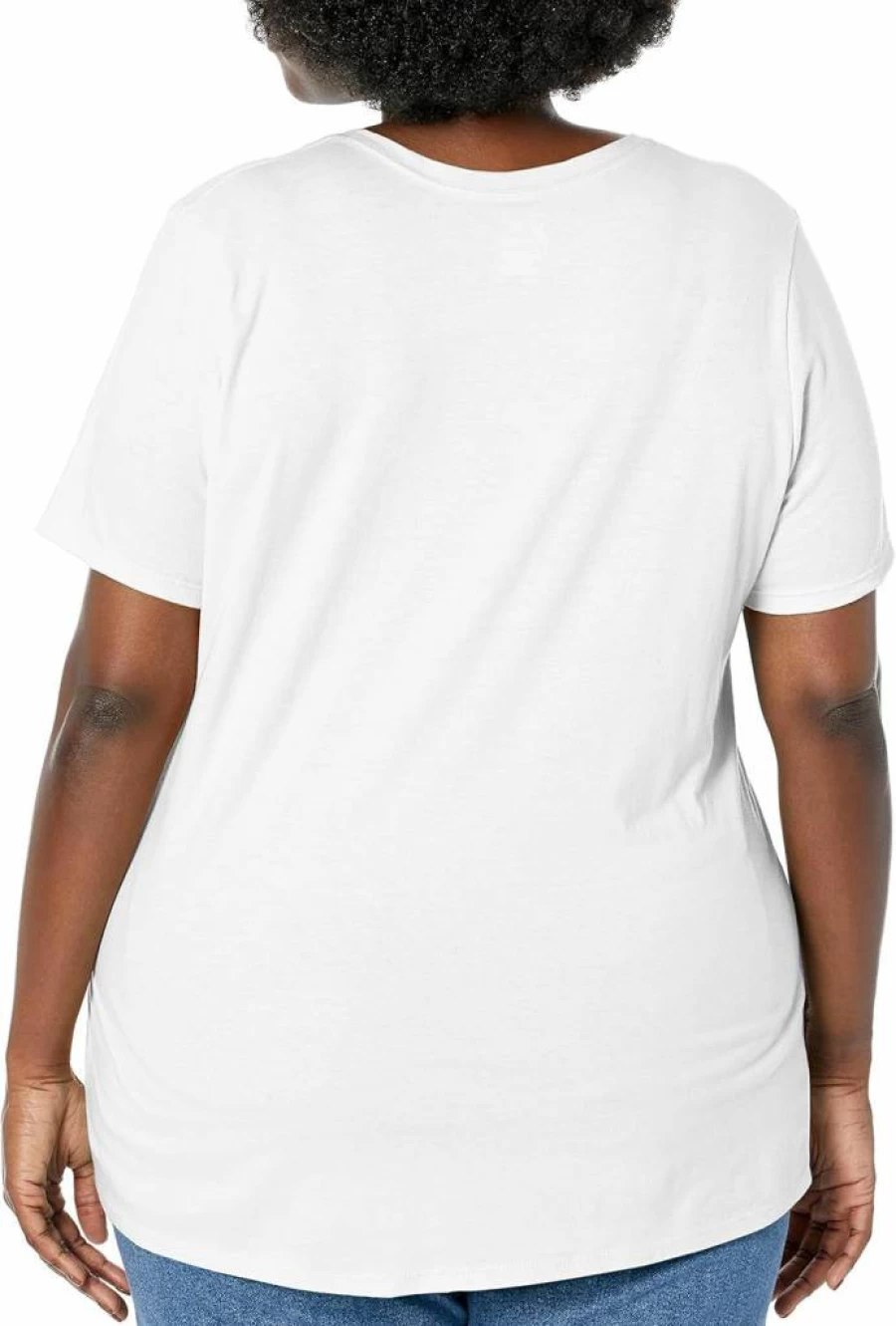 JUST MY SIZE Women's Plus Size Comfortable Printed Short-Sleeve V-Neck T-Shirt