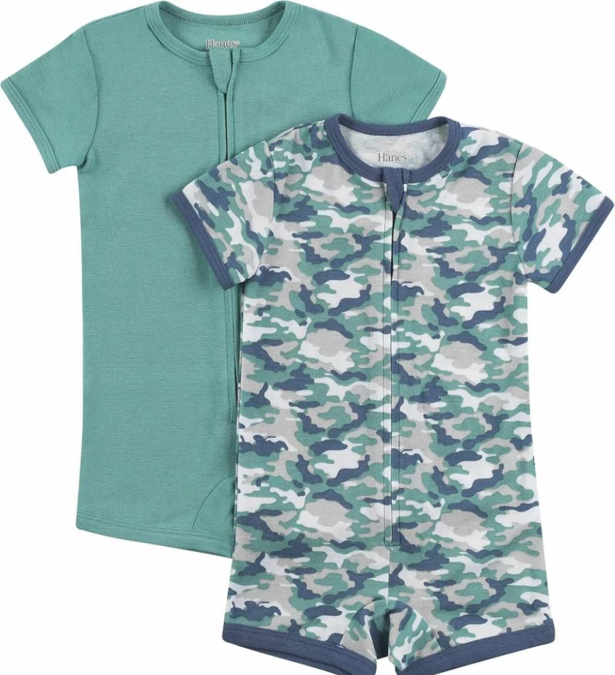 Hanes Baby 2-Pack Zippin Short Sleeve Romper – Soft, Comfortable Onesies for Infants