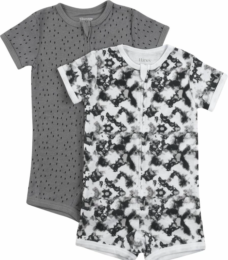 Hanes Baby 2-Pack Zippin Short Sleeve Romper – Soft, Comfortable Onesies for Infants