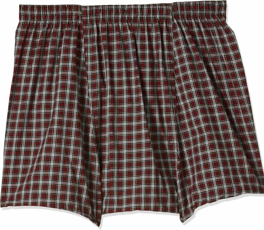 Hanes Men's Big & Tall Tartan Plaid Boxer Briefs Multipack - Assorted Colors, Comfort Cotton Underwear
