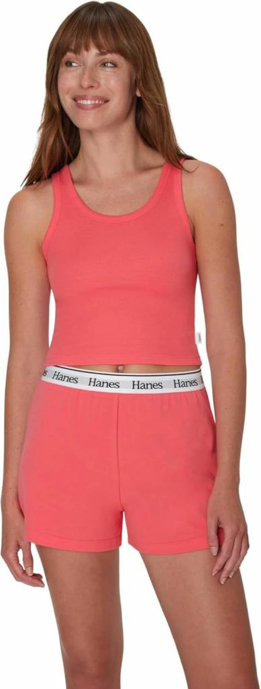 Hanes Women's 2-Piece Comfywear Sleep Set - Ribbed Crop Tank & Comfort Shorts