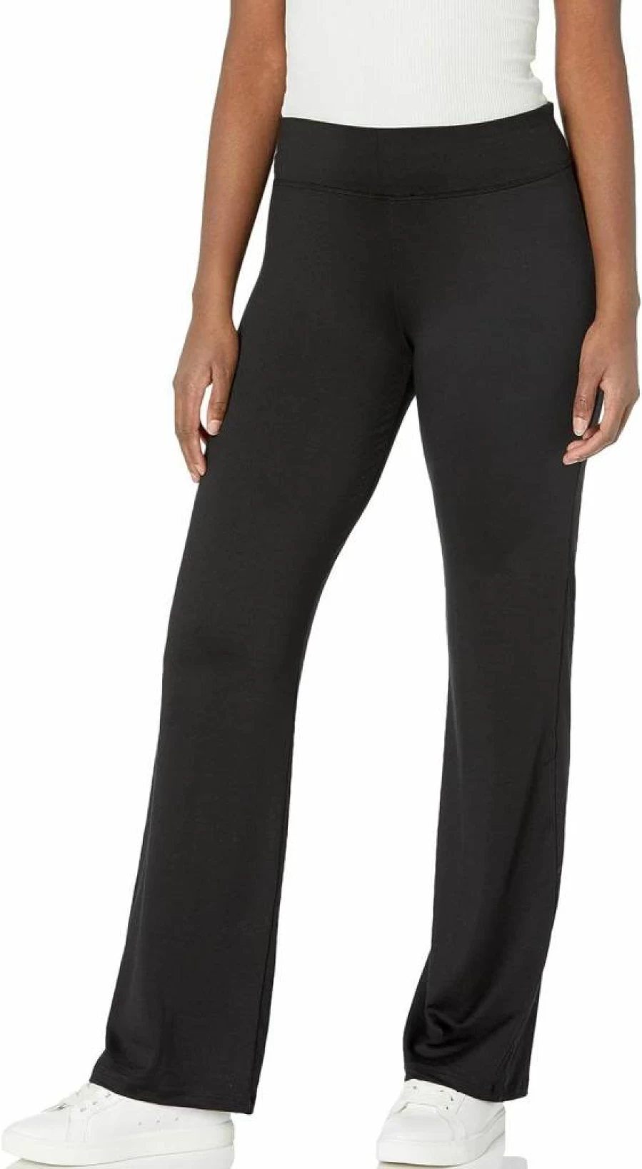 Hanes Women's Comfort Stretch Flare Leggings - Soft High Waisted Yoga Pants with Bootcut Design