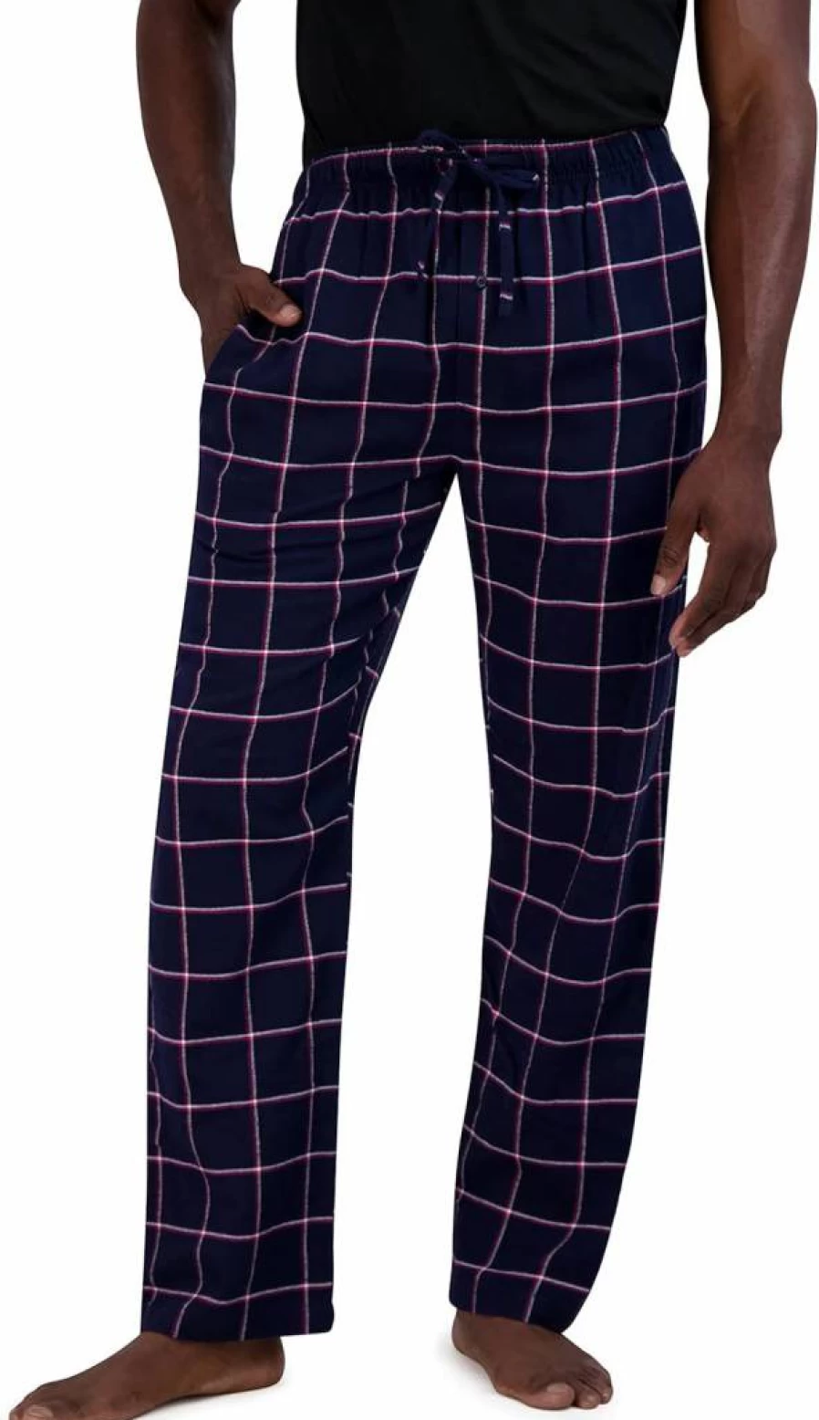 Hanes Men's Ultimate Black & White Flannel Lounge Pants - Small, Soft Comfort Fit