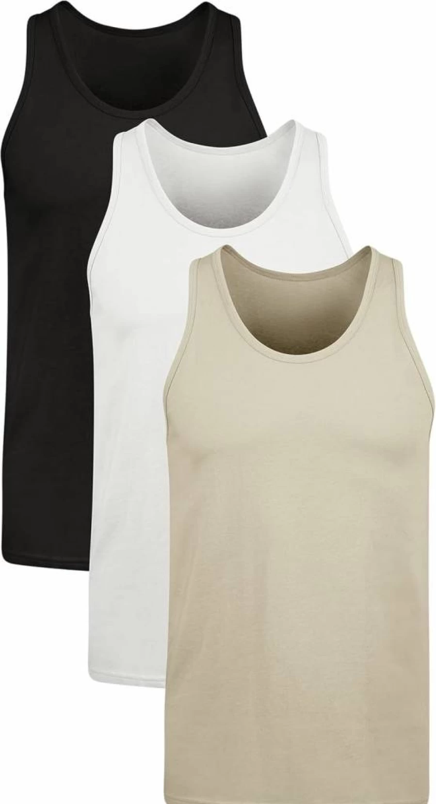 Hanes Men's Moisture-Wicking Stretch Cotton Tank Tops, Tagless Comfort, 3-Pack Undershirts