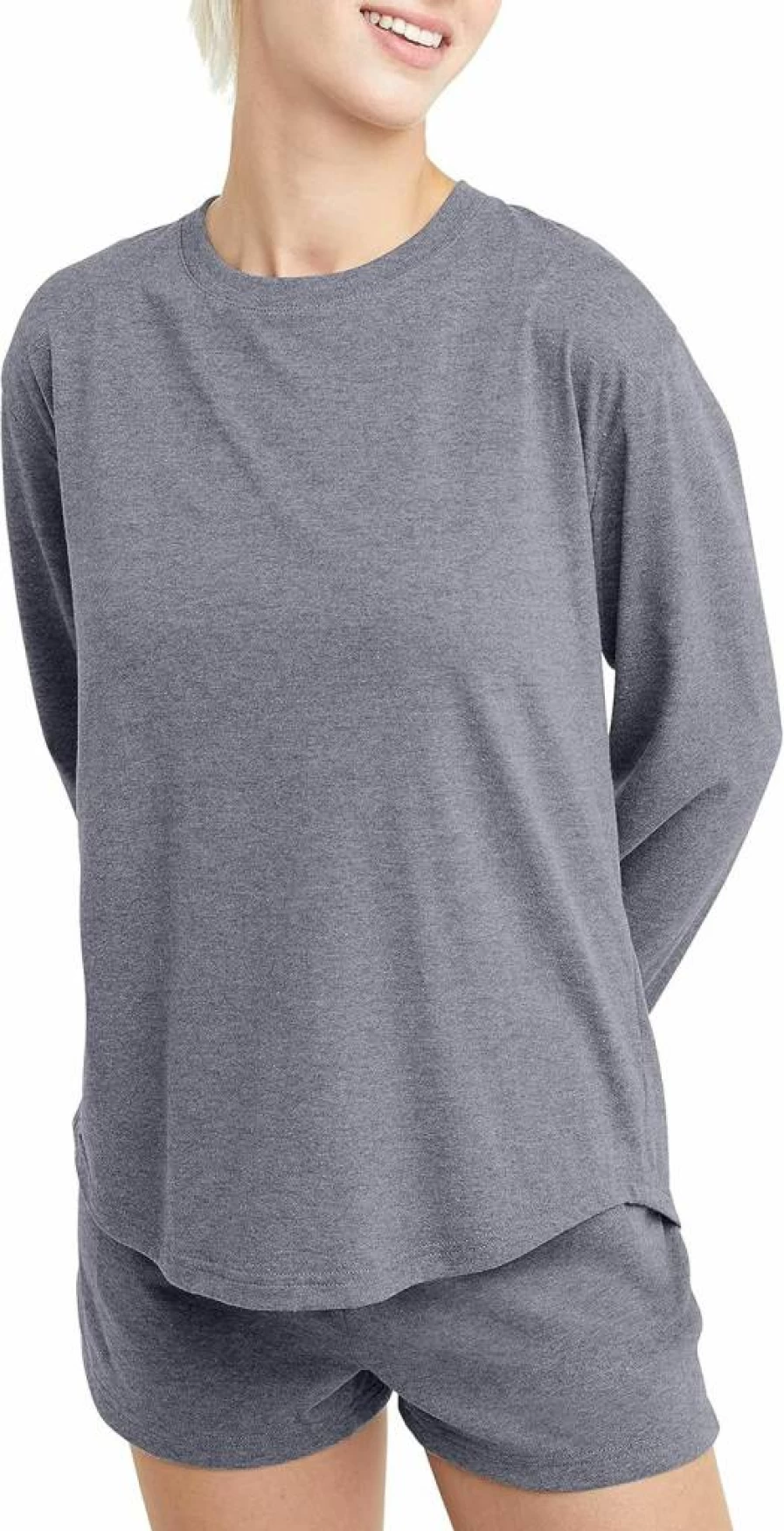 Hanes Women's Relaxed Fit Tri-Blend Crewneck Long-Sleeve T-Shirt | Soft Casual Tee