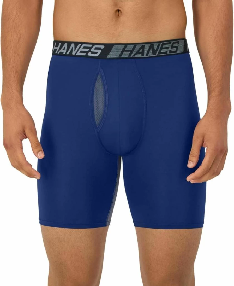 Hanes Men's X-Temp Cooling Boxer Briefs 3-Pack - Moisture-Wicking, Total Support Pouch, Regular & Long-Leg Underwear