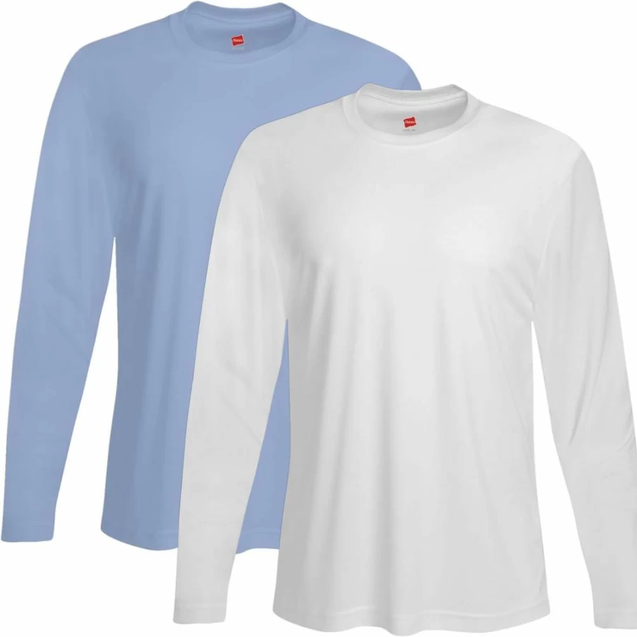 Hanes Men's Cool Dri Performance Long-Sleeve T-Shirts 2-Pack – Moisture-Wicking Sport Tee for Active Lifestyles