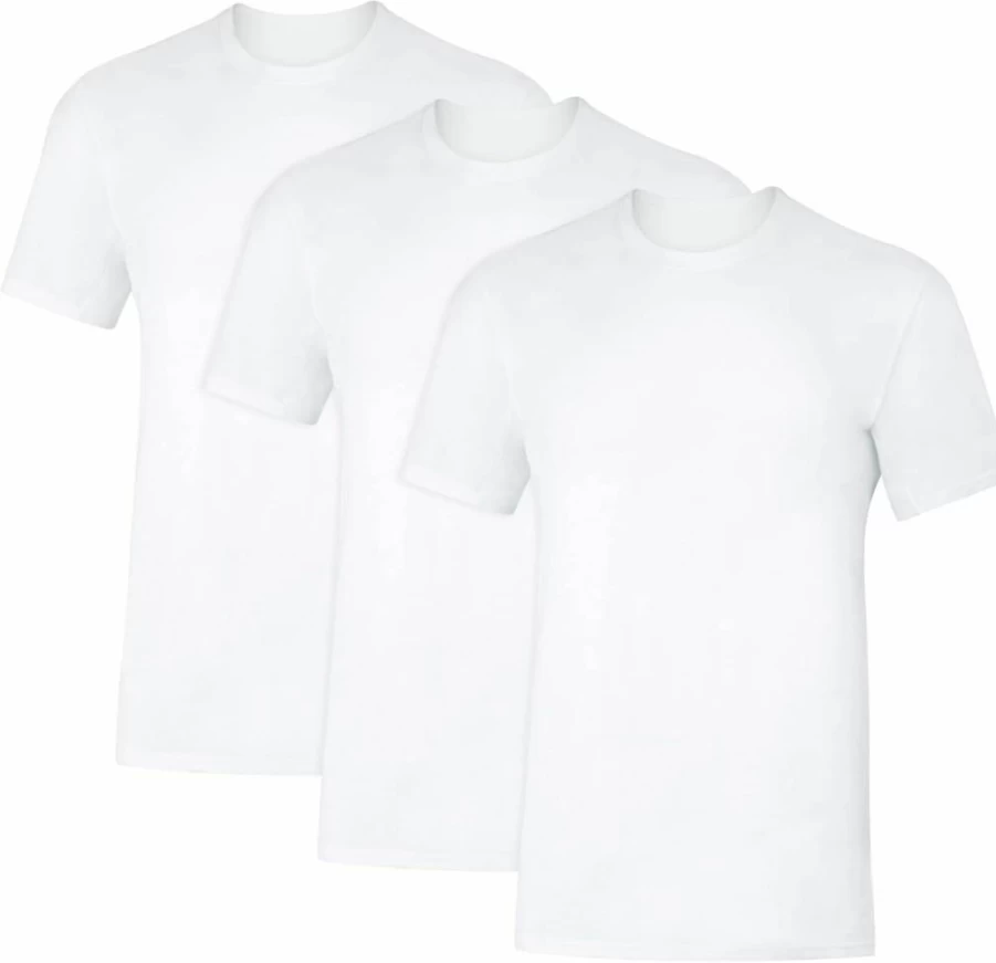 Hanes Men's Sweat-Blocking Crewneck Undershirt 3-Pack, White Cool Comfort T-Shirts