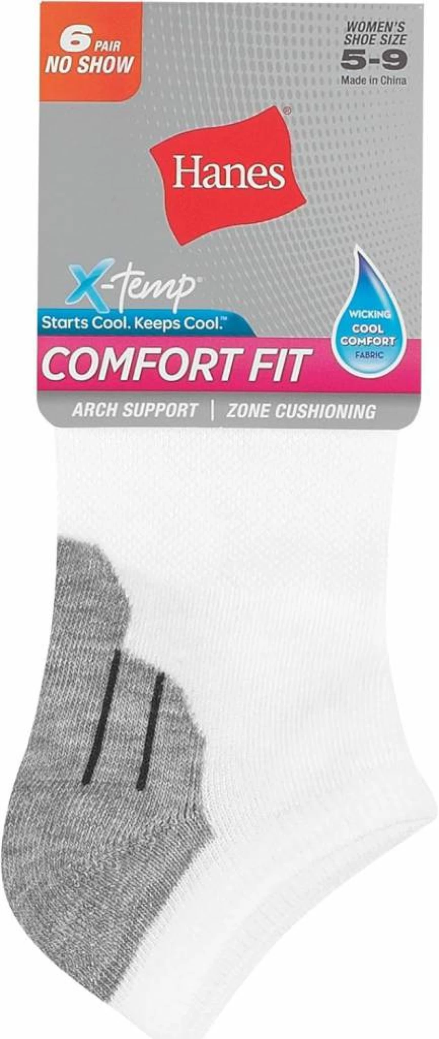 Hanes Women's 6-Pair No-Show Socks - Breathable Comfort Fit Low-Cut Sneaker Socks for Casual & Athletic Wear