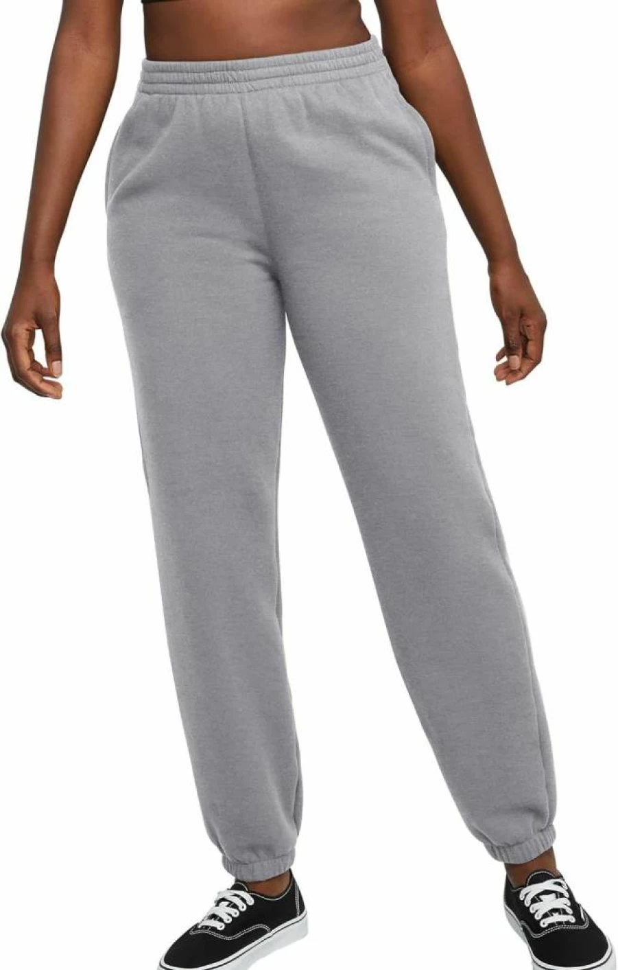 Hanes Women's Plus Size Floral Fleece Jogger Sweatpants with Pockets - Midweight Comfort 30" Length