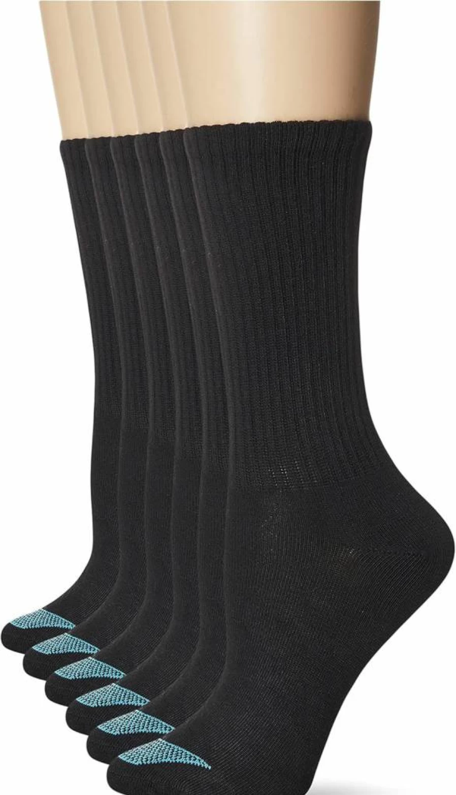 Hanes Women's Cool Comfort Crew Socks 6-Pack - Lightweight, Breathable & Moisture-Wicking for All-Day Comfort
