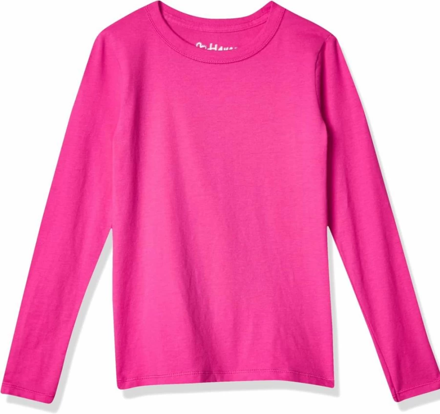 Hanes Girls' ComfortSoft Long Sleeve T-Shirt - Soft Cotton ComfortBlend Tee for Kids
