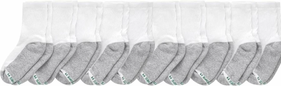 Hanes Boys' Moisture-Wicking Crew Socks, 10-Pair Pack with Cushioned Foot for Comfort