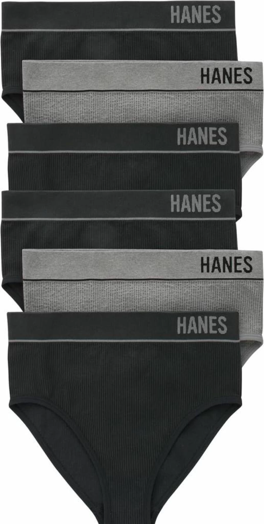 Hanes Women's Seamless Rib Hi-Leg Bikini Underwear 6-Pack - Assorted Colors, Comfort Fit
