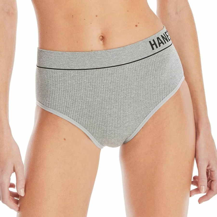 Hanes Women's Seamless Rib Hi-Leg Bikini Underwear 6-Pack - Assorted Colors, Comfort Fit