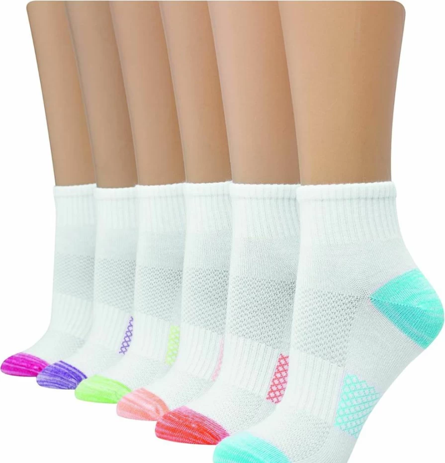 Hanes Women's 6-Pair Breathable Lightweight Ankle Socks for Comfort & Ventilation