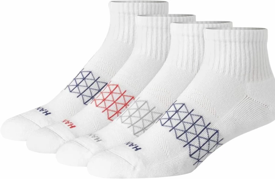 Hanes Men's Moisture Wicking Cushioned Ankle Socks 4-Pack, Seamless Toe for Active Comfort