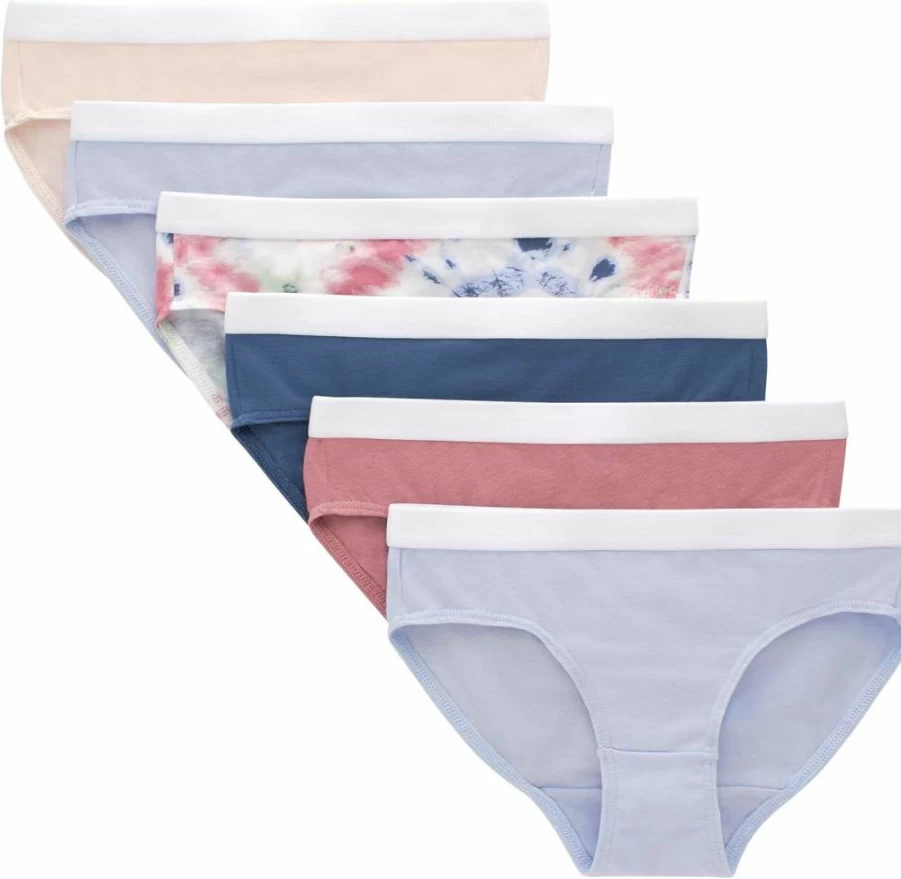 Hanes Girls' Cotton Underwear 6-Pack - Stretch Hipster and Short Styles for Comfort